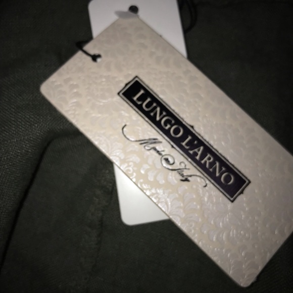 Brand New Puro Lino Women's  Blouse Top Green Size 2X Made in Italy A041221 - Picture 4 of 6